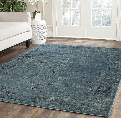 Vintage Collection Area Rug - 10' x 14', Turquoise & Multi, Oriental Distressed Viscose Design