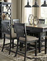 Tyler Creek Farmhouse Counter Height Dining Table with Wine Rack