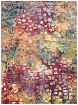 Monaco Collection Area Rug 10' x 14' - Pink Multi Boho Chic Abstract Watercolor Design