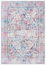 Brentwood Collection 8' x 10' Ivory/Blue BNT832B Medallion Distressed Non-Shedding