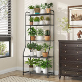 5-Tier Plant Shelf for Indoor Outdoor, Waterproof Metal Tall Plant Stand