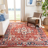Charleston Collection 6'7" Square Red / Ivory CHL411Q Oriental Distressed Non