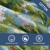 - King Quilt Set, Reversible Cotton Bedding with Matching Shams