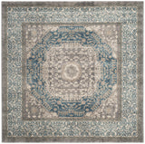 Sofia Collection 6'7" Square Light Grey/Blue SOF365A Vintage Oriental Distressed