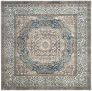 Sofia Collection 6'7" Square Light Grey/Blue SOF365A Vintage Oriental Distressed