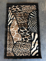 Animal Skin Print Door Mat Rug Leopard Tiger Zebra Black Brown Beige