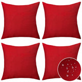 Outdoor Pillow Covers 20x20 Set of 4, Red Outdoor Throw Pillows for CouPatio Waterproofs for Holiday