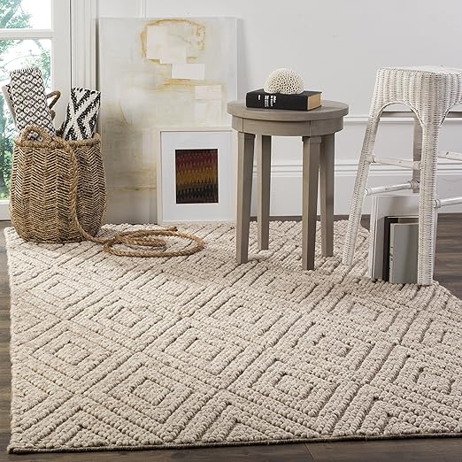 Natura Collection Handmade Wool Area Rug 10' x 14' Silver