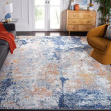 Aston Collection Area Rug - 8' x 10', Ivory & Blue, Modern Abstract Design, Non-Shedding & Easy Care,