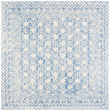 Blossom Collection 4' Square Blue/Ivory BLM114M Handmade Wool Area