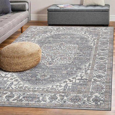 Machine Washable Rug 8x10 Area Rugs for Living Room Large Boho Bedroom Vintage