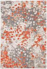 Madison Collection Area Rug - 5'3" x 7'6", Grey & Orange, Boho Abstract