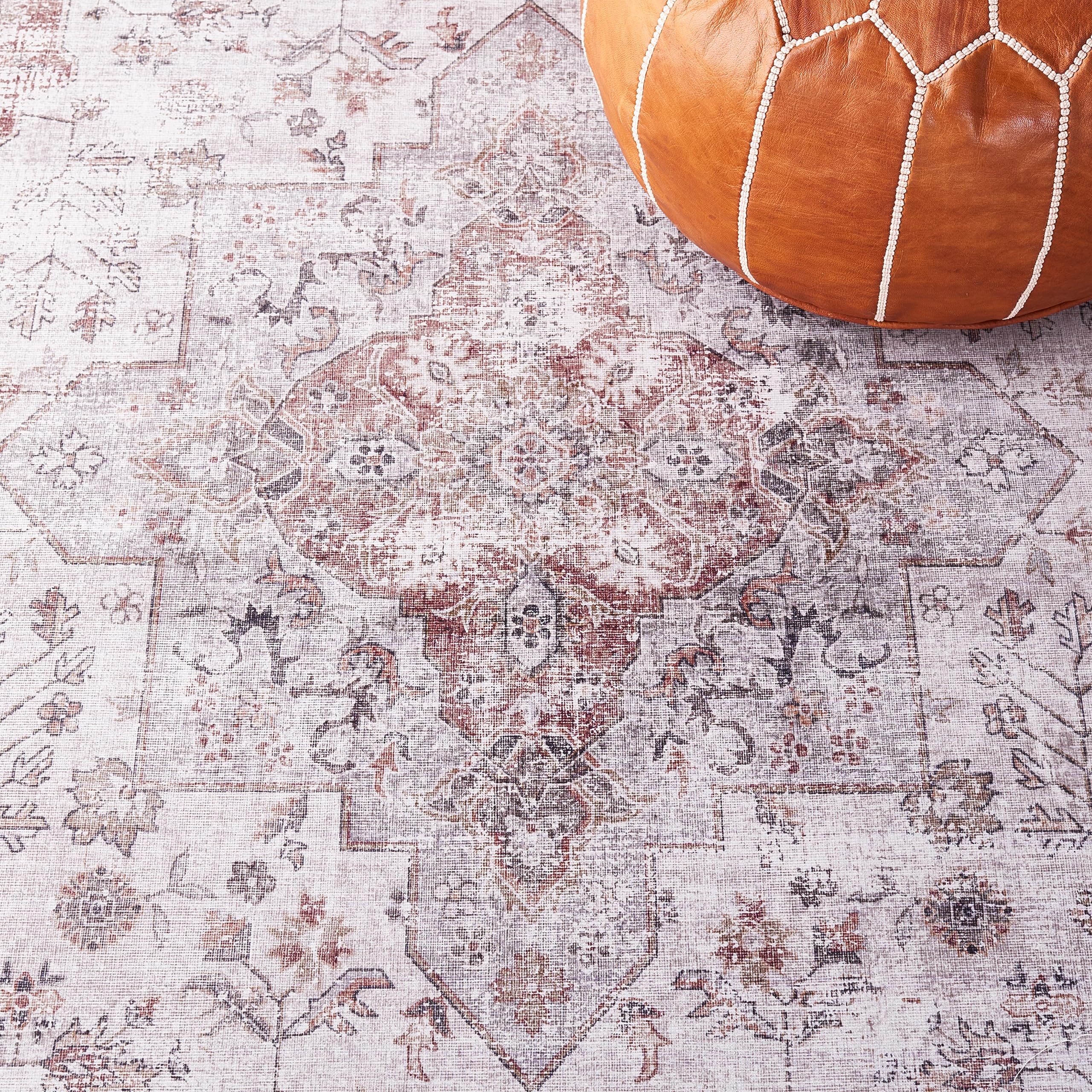 Tucson Collection Area Rug - 6' Square, Beige & Light Sage