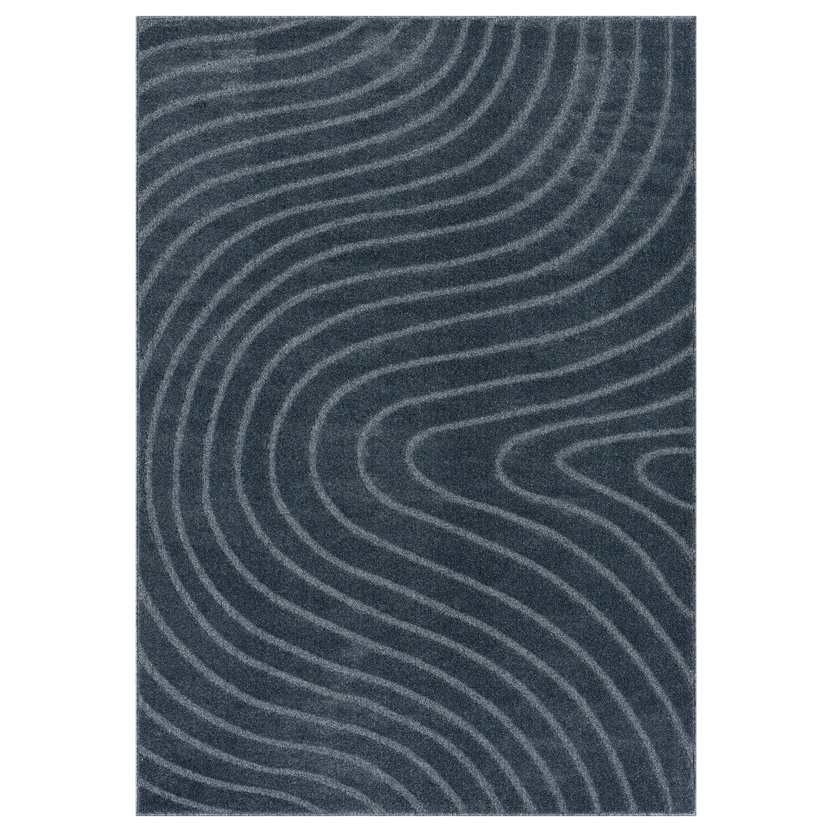 LUXE WEAVERS Modern Geometric Wave Blue 5x7 Area Rug