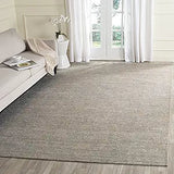 Cape Cod Collection Area Rug - 9' x 12', Grey & Sand, Handmade Flat Weave Jute