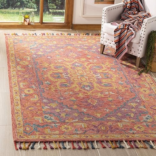 Aspen Handmade Boho Area Rug 10' x 14' Pink Violet