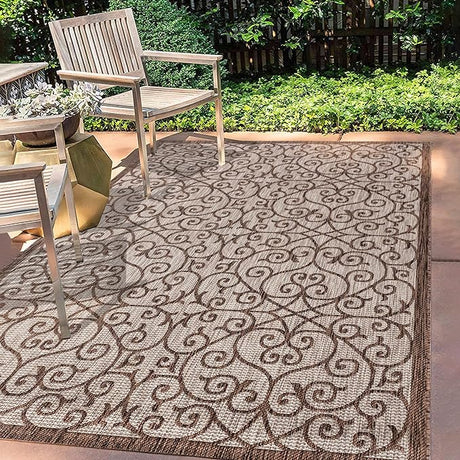 SMB107E-8 Madrid Vintage Filigree Textured Weave Indoor Outdoor Area