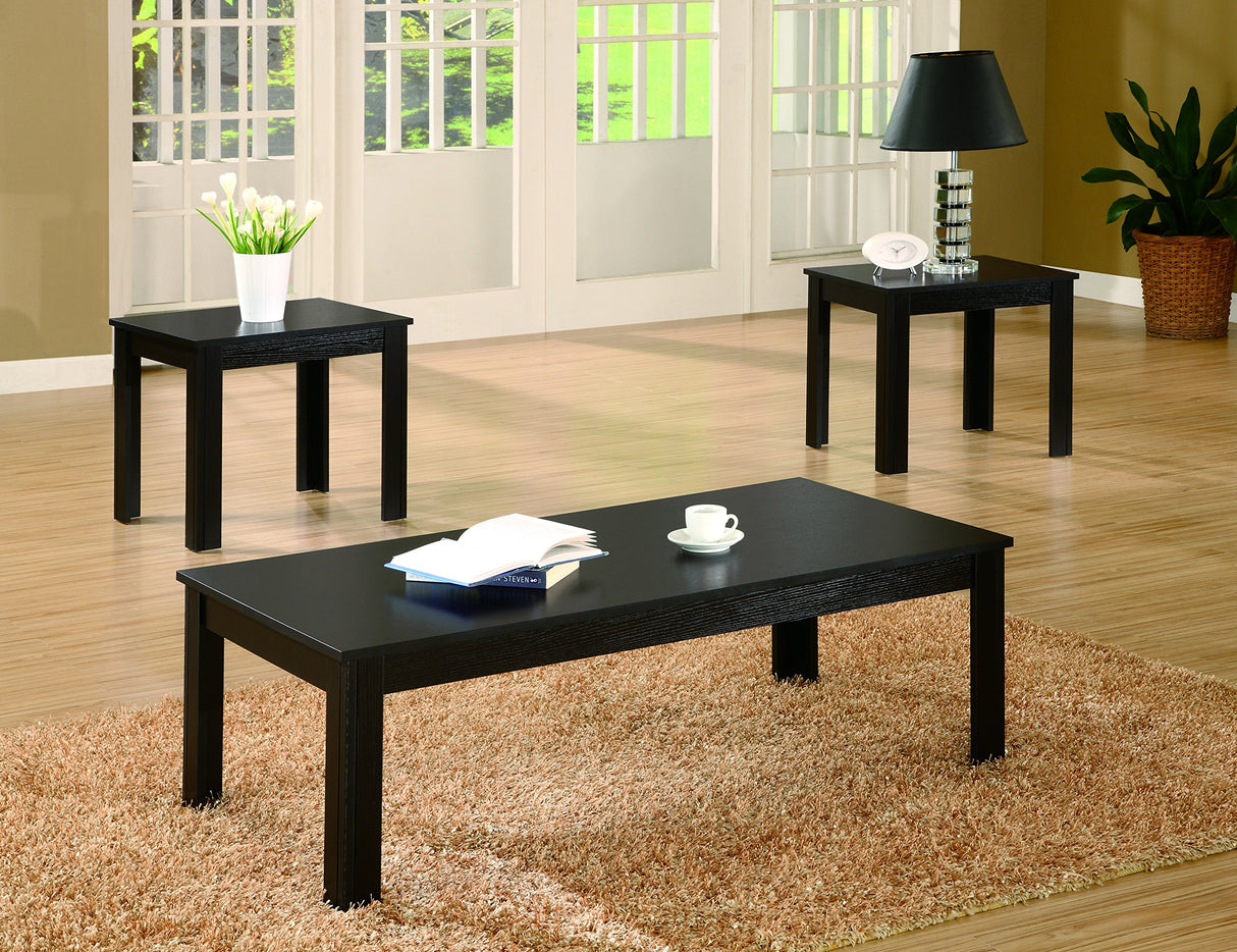 3-Piece Occasional Table Set Black 700225