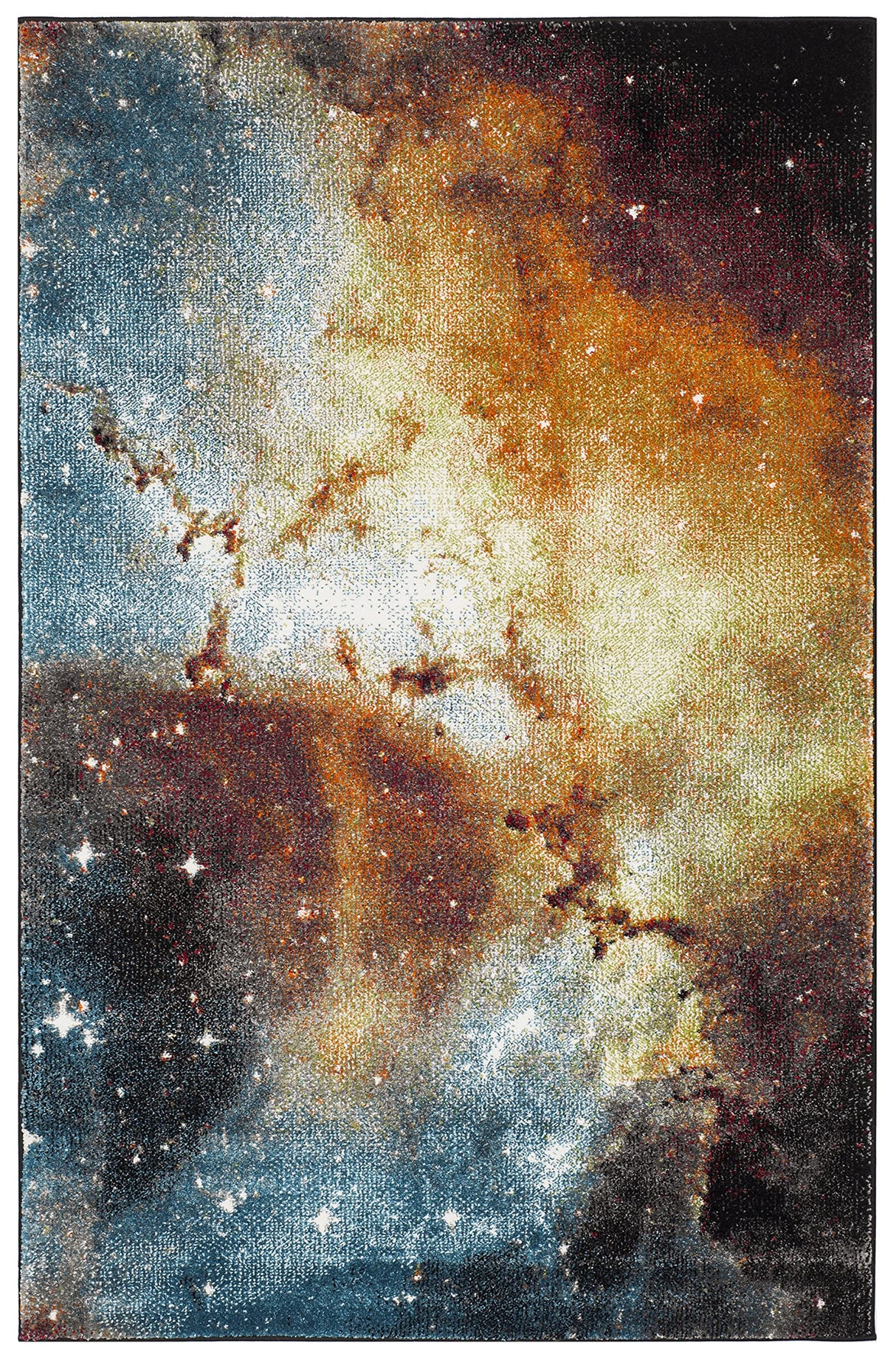 Galaxy Collection 4' x 6' Orange / Multi GAL109D Abstract Non-Shedding