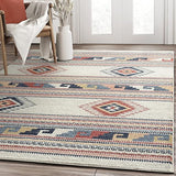 Multicolor Southwestern Area Rug 5x8 - Orange Grey Beige Tribal Pattern
