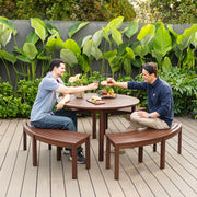Wood Outdoor Patio Garden Backless Bench,