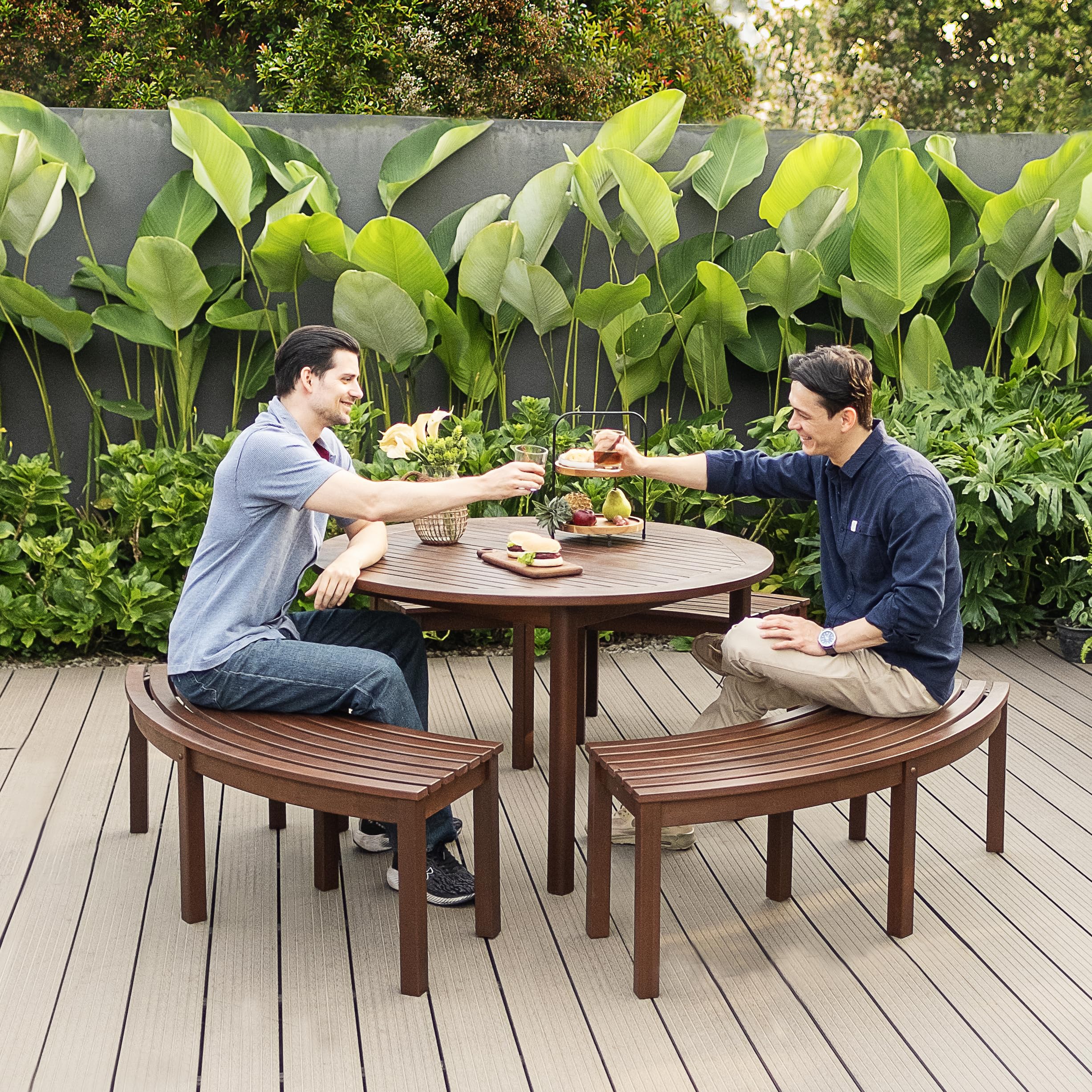 Wood Outdoor Patio Garden Backless Bench,