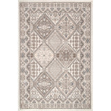 5x8 Becca Traditional Tiled Area Rug, Beige, Faded Transitional Design, Stain Resistant,