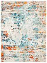 Madison Collection Area Rug - 8' x 10', Cream & Orange, Modern Abstract Design