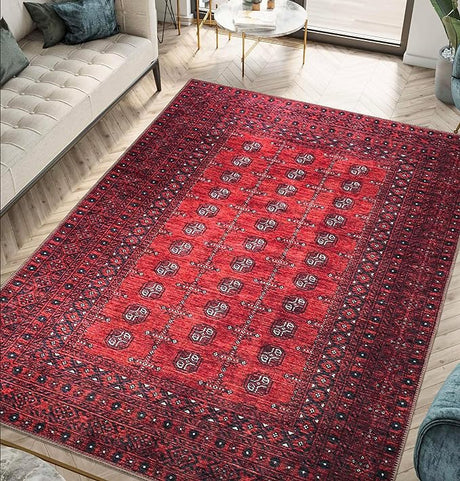 Design Machine Washable Area Rugs with Non-Slip Backing, Ideal for Hallway, Living Room