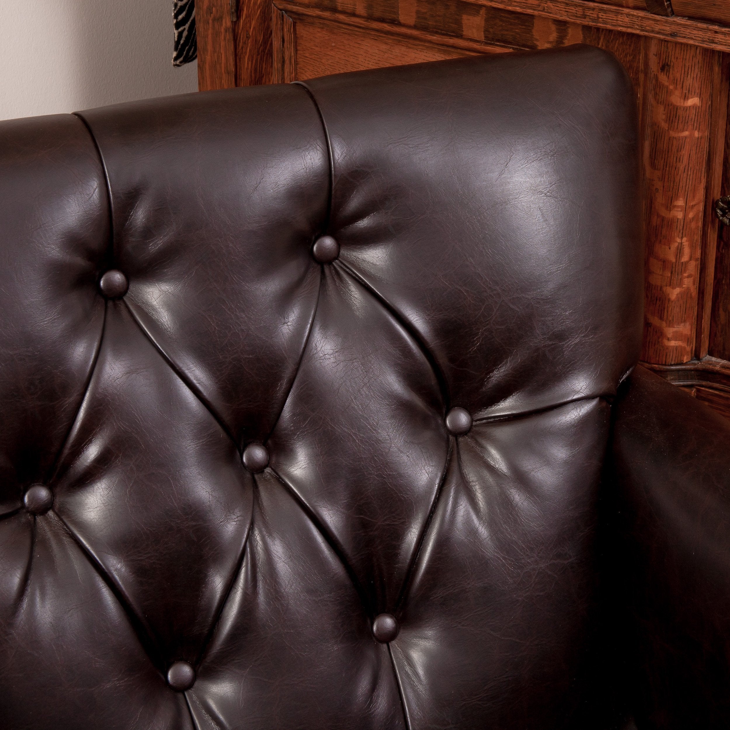 Malone Leather Club Chair, Brown 28D x 29.5W x 33.5H Inch