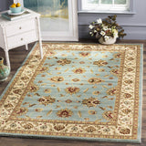 Lyndhurst Collection Accent Rug - 4' x 6', Blue & Ivory, Traditional Oriental Design,