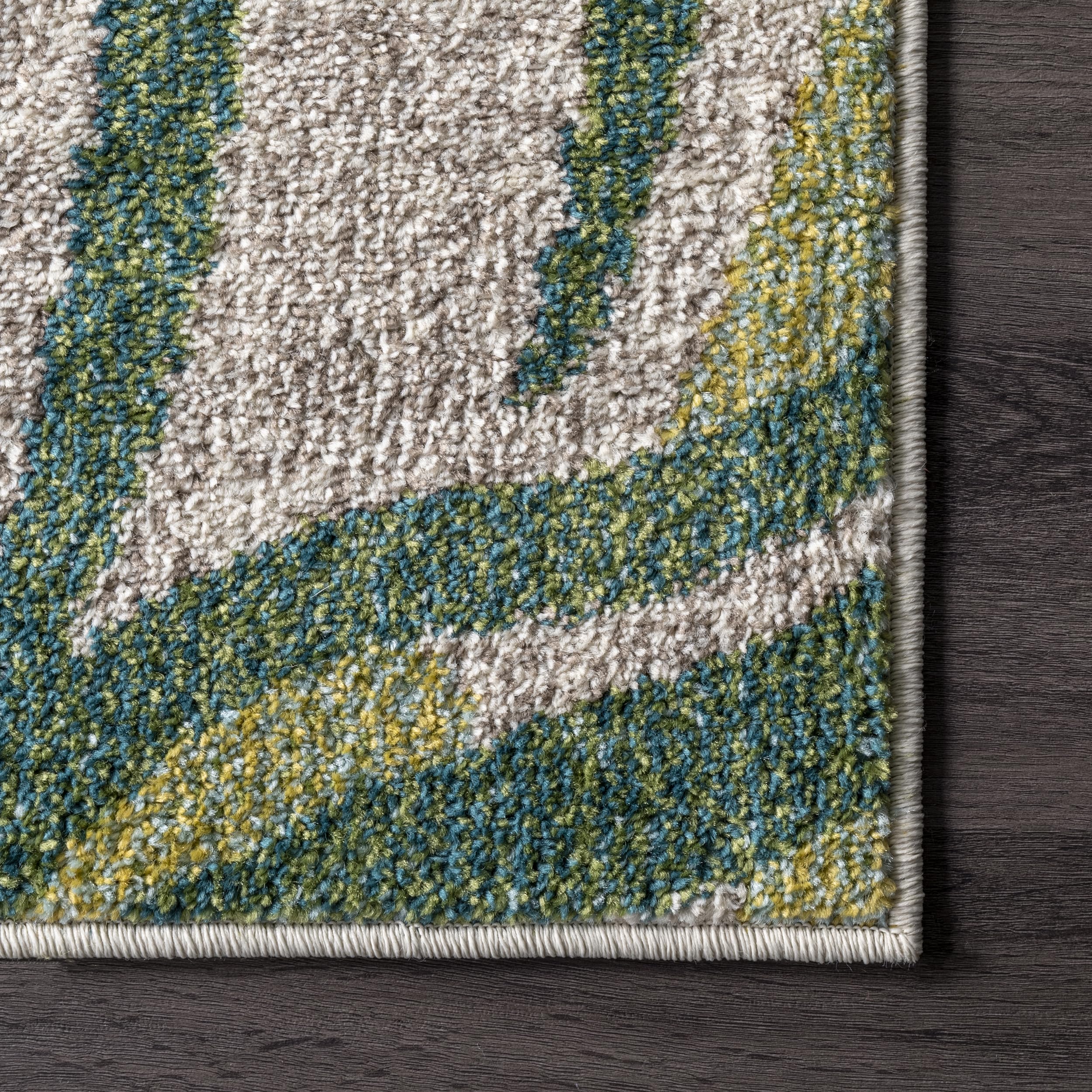 Cali Abstract Leaves Area Rug 10x14 Green