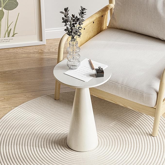 Farmhouse Pedestal Small End Table Round Martini Table Wood Plant Stand Rustic