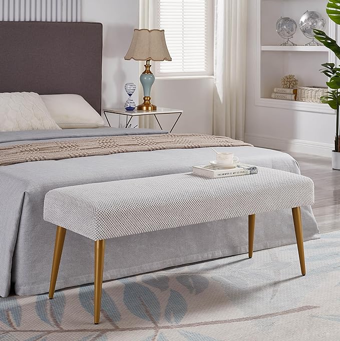 Upholstered Bench Ottoman Entryway Bench Stool