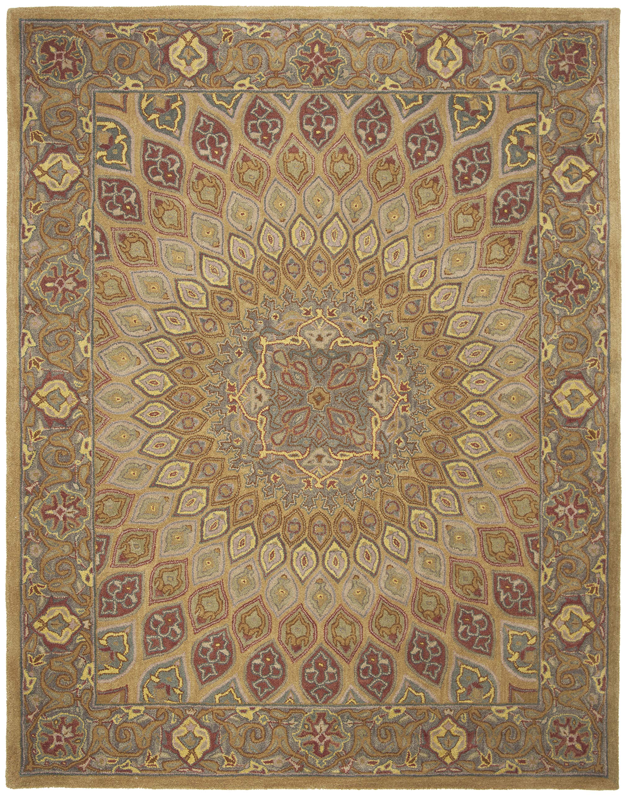 Heritage Collection Area Rug 9' x 12' - Light Brown & Grey Handmade Traditional Oriental Wool