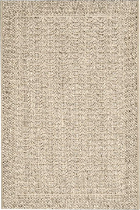 Palm Beach Collection Area Rug - 8' x 11', Silver, Sisal & Jute Design, Ideal for High Traffic