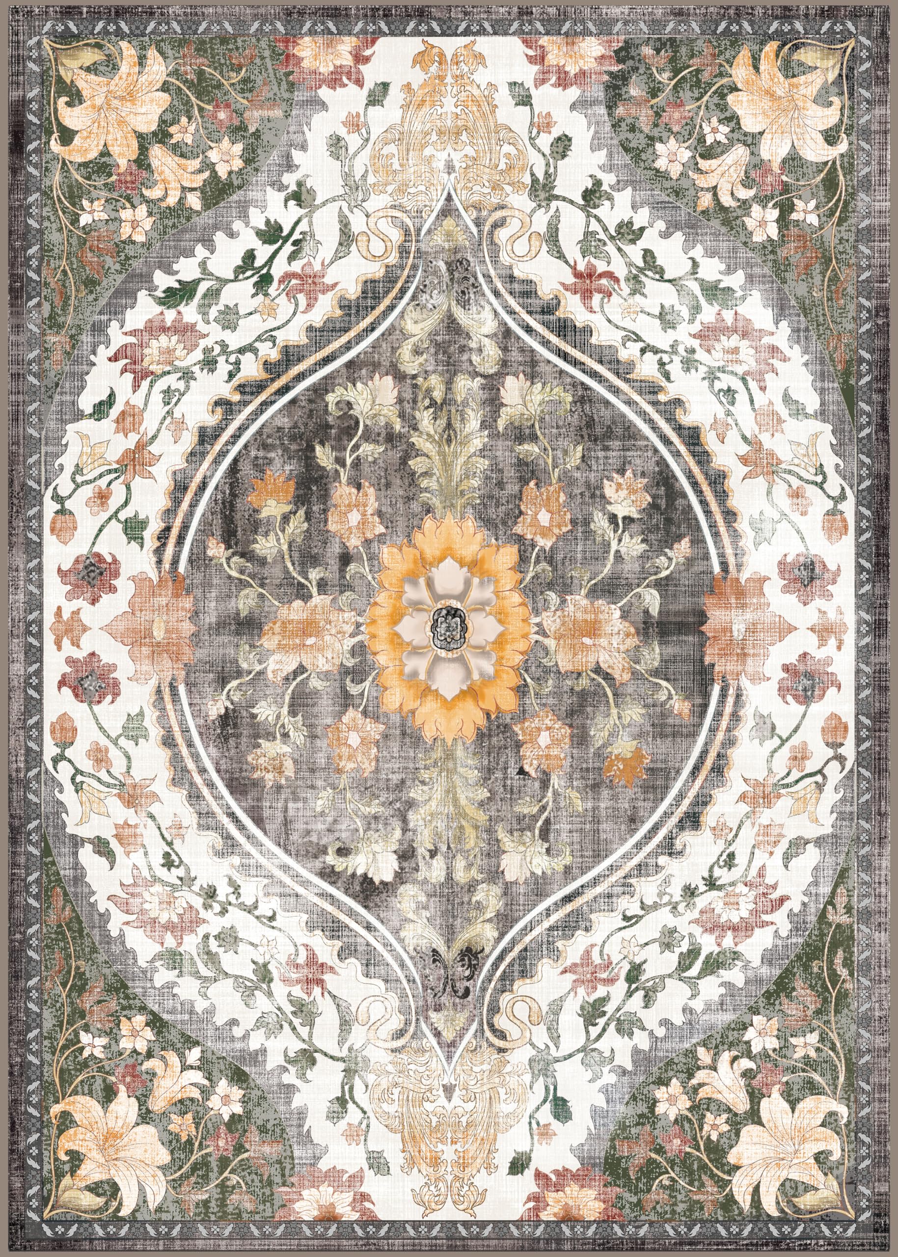Ruggables Washable Rugs 8x10 Area Rugs for Living Room Washable Vintage Boho Rugs