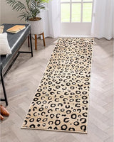 Dulcet Leopard Black Ivory Animal Print Area Rug 7'10" x 9'10"