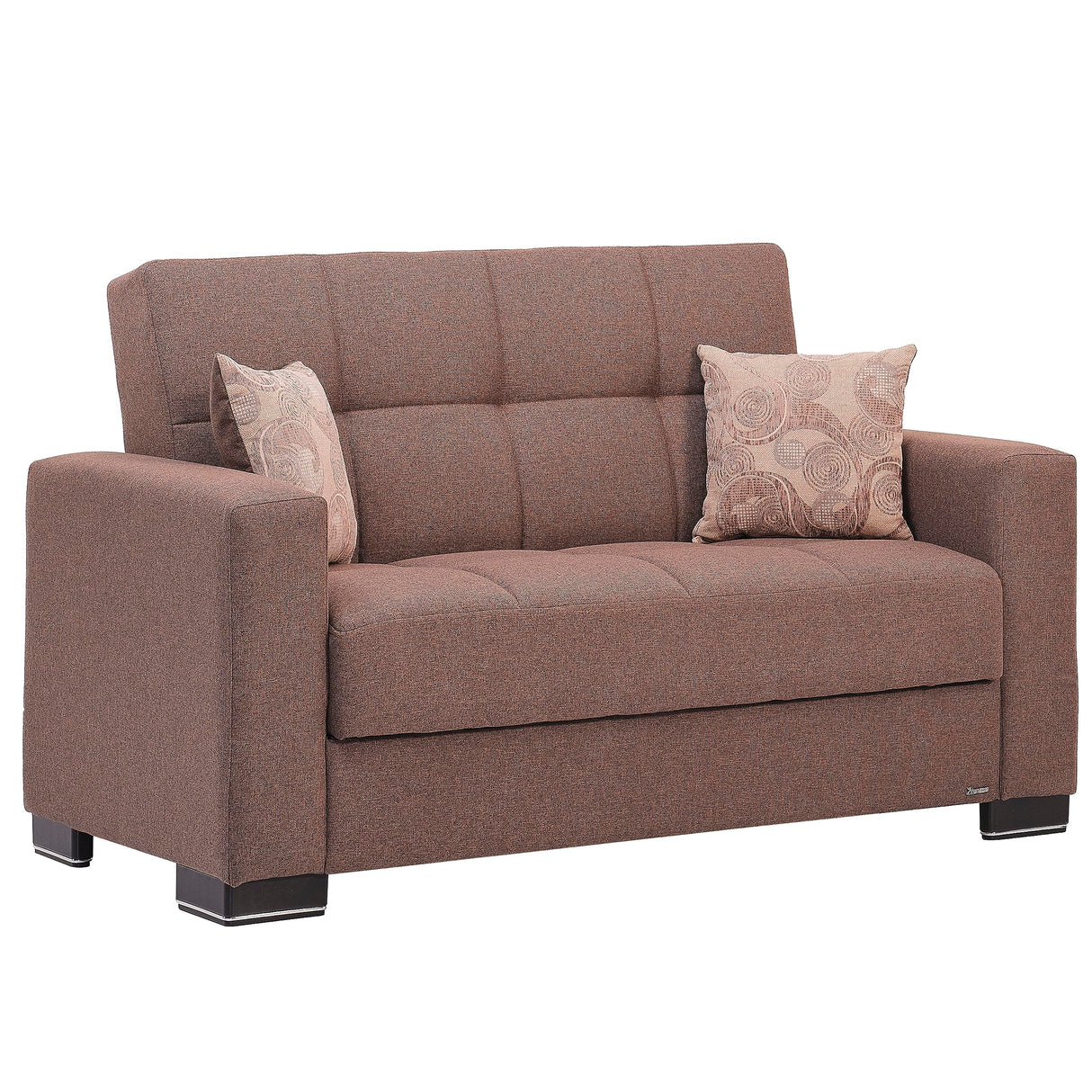 Sweet Home Stores ARM Collection 72" Loveseat with Storage, Firm, Fabric, 2 Seater, Convertible Small Sleeper Couch Bed for Living Room or Home Office, Brown-12