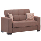 Sweet Home Stores ARM Collection 72" Loveseat with Storage, Firm, Fabric, 2 Seater, Convertible Small Sleeper Couch Bed for Living Room or Home Office, Brown-12