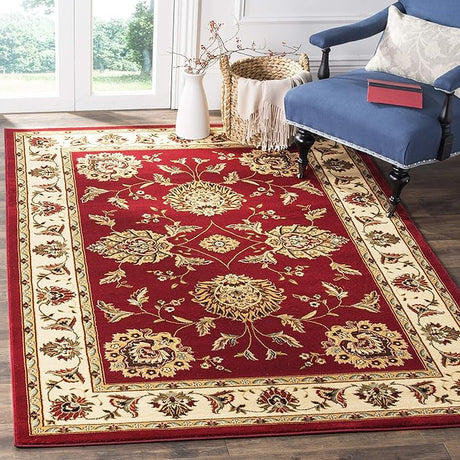 Lyndhurst Collection Area Rug - 8' x 11', Green & Ivory, Traditional Oriental Design,