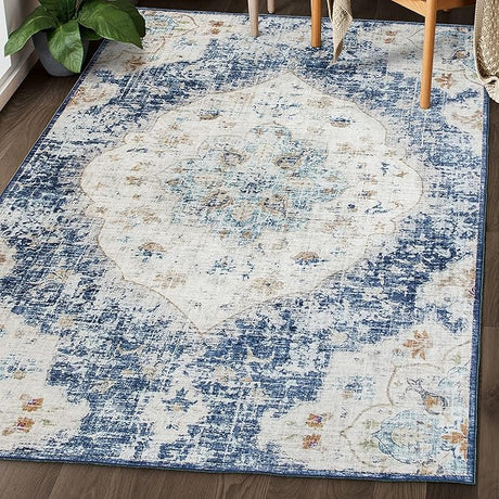 Machine Washable Area Rug Runner - Living Room Bedroom Bathroom Kitchen Entryway Office