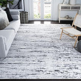 Amelia Collection Area Rug - 8' x 10', Grey & Navy, Modern Abstract Design