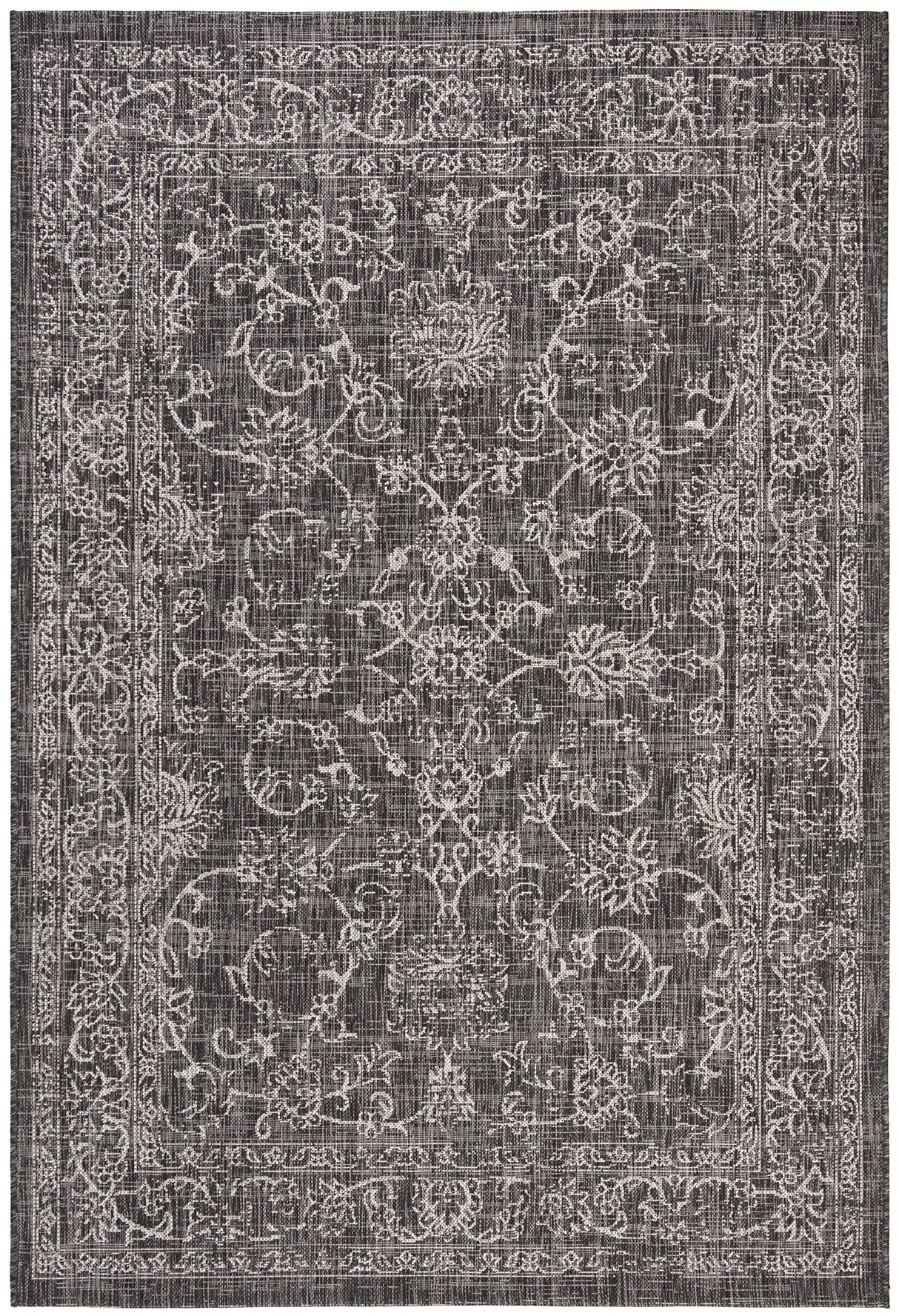 SAFAVIEH Courtyard Collection 5'3" x 7'7" Black/Ivory CY8680 Indoor-Outdoor Waterproof Easy-Cleaning Patio Backyard Mudroom Area-Rug