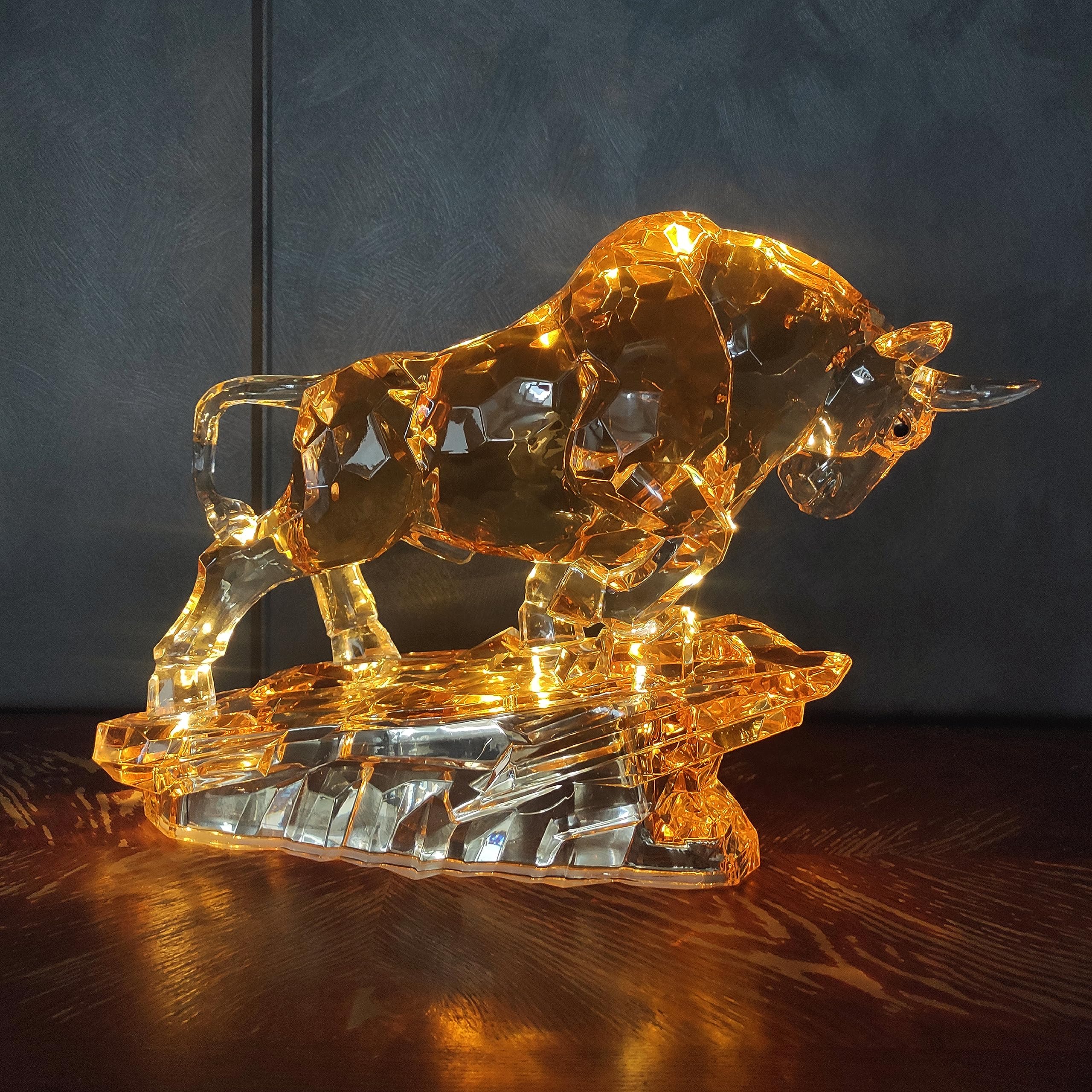 Acrylic Bull Statue Wall Street Bull Statue Sculpture Stock Market Charging