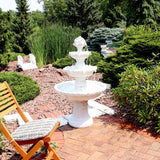 52-Inch 3-Tier Outdoor Water Fountain with Fruit Top - Large Outdoor Water Feature