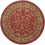 Mahal Collection 6'7" Round Red / Natural MAH699A Traditional Oriental Non