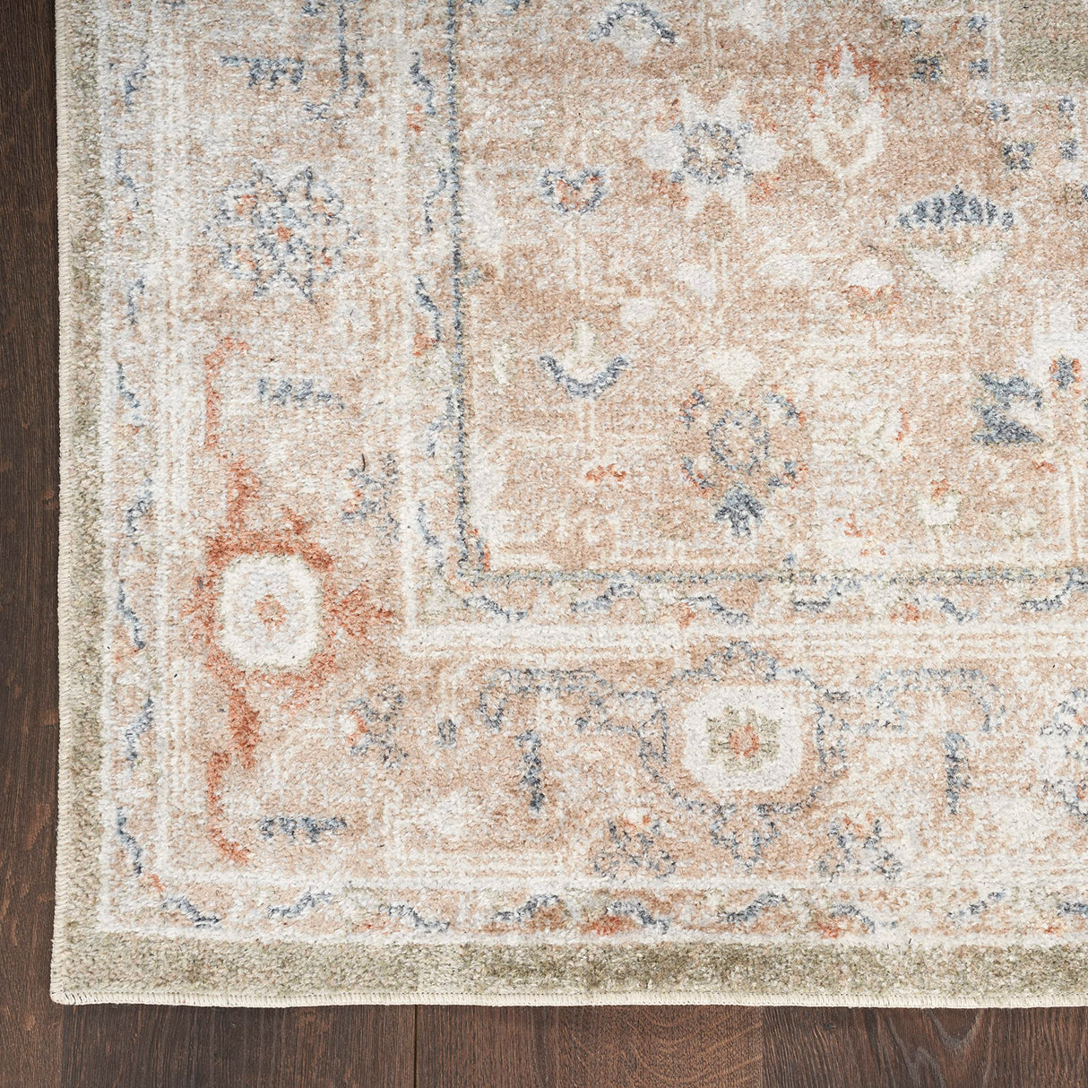 Nourison Astra Machine Washable Traditional Sage Multi 2'2" x 4' Area -Rug, Easy -Cleaning, Non Shedding, Bed Room, Living Room, Dining Room, Kitchen (2x4)