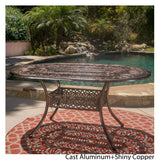 Tucson Cast Aluminum Dining Table, Shiny Copper