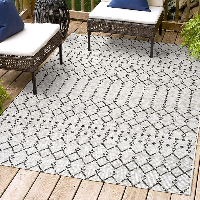 SMB108F-8 Ourika Moroccan Geometric Textured Weave Indoor Outdoor -Area Rug,